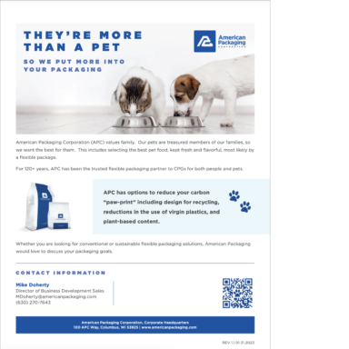 Pet food capa